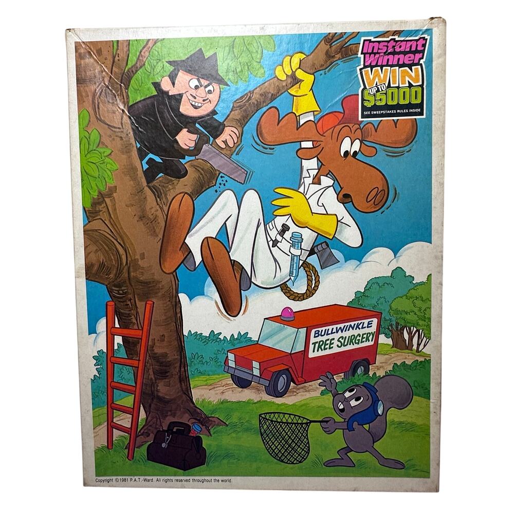 Vintage 1981 bullwinkle 100-piece large jigsaw puzzle